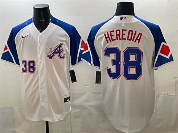 Atlanta Braves #38 Guillermo Heredia White 2023 City Connect Cool Base Stitched Jersey