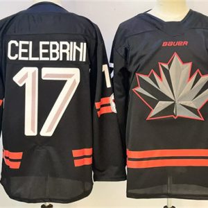 Canada #17 Macklin Celebrini Black Stitched Jersey