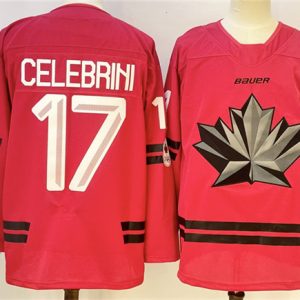 Canada #17 Macklin Celebrini Red Stitched Jersey