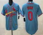 St Louis Cardinals #0 Masyn Winn Blue Cool Base Jersey