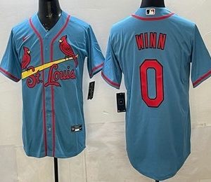 St Louis Cardinals #0 Masyn Winn Blue Cool Base Jersey