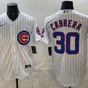 Chicago Cubs #30 Edward Cabrera White 2026 Cool Base Stitched Jersey