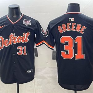 Detroit Tigers #31 Riley Greene Navy 2026 Alternate USA 250' Patch Vapor Premier Limited Stitched Jersey