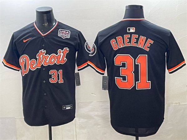 Detroit Tigers #31 Riley Greene Navy 2026 Alternate USA 250' Patch Vapor Premier Limited Stitched Jersey