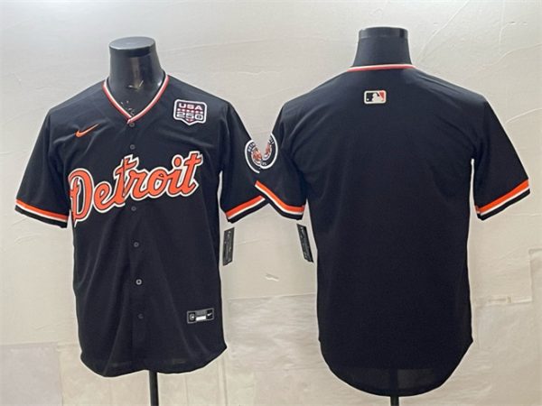 Detroit Tigers Blank Navy 2026 Alternate USA 250' Patch Vapor Premier Limited Stitched Jersey