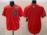 Detroit Tigers Blank Orange 2026 Alternate USA 250' Patch Vapor Premier Limited Stitched Jersey