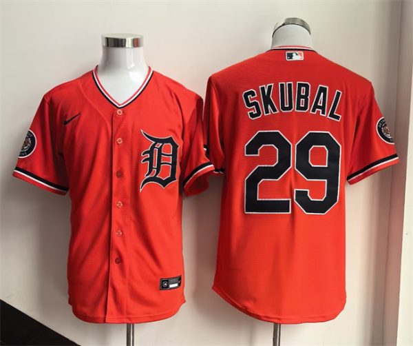 Detroit Tigers #29 Tarik Skubal Orange 2026 Alternate Stitched Jersey