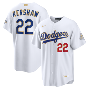 Los Angeles Dodgers #22 Clayton Kershaw Nike White 2026 Gold Collection Stadium Jersey