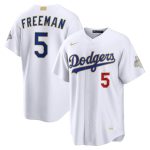 Los Angeles Dodgers #5 Freddie Freeman Nike White 2026 Gold Collection Stadium Jersey