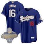 Los Angeles Dodgers #16 Will Smith Royal 2026 Alternate Gold Collection Stadium Stitched Jersey