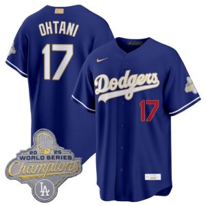 Los Angeles Dodgers #17 Shohei Ohtani Royal 2026 Alternate Gold Collection Stadium Stitched Jersey