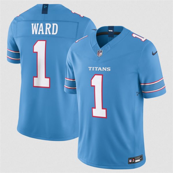 Tennessee Titans #1 Cameron Ward Light Blue 2026 F.U.S.E. Vapor Limited Stitched Jersey