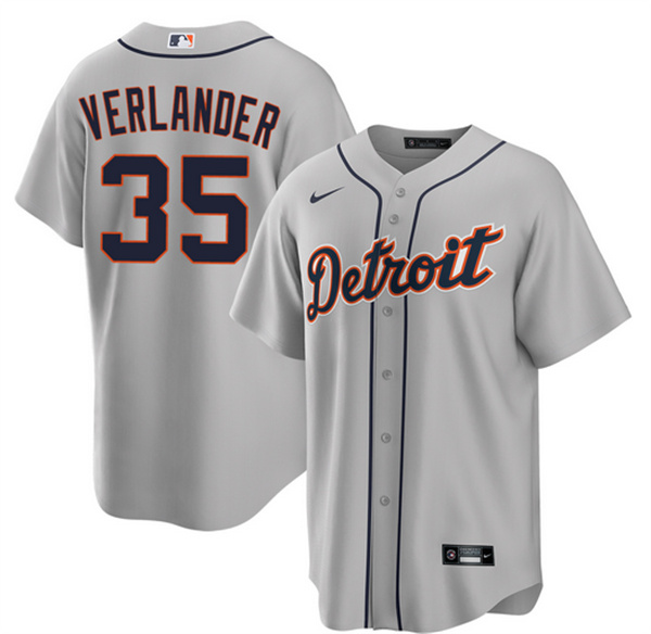 Detroit Tigers #35 Justin Verlander Gray 2026 Road Stitched Jersey